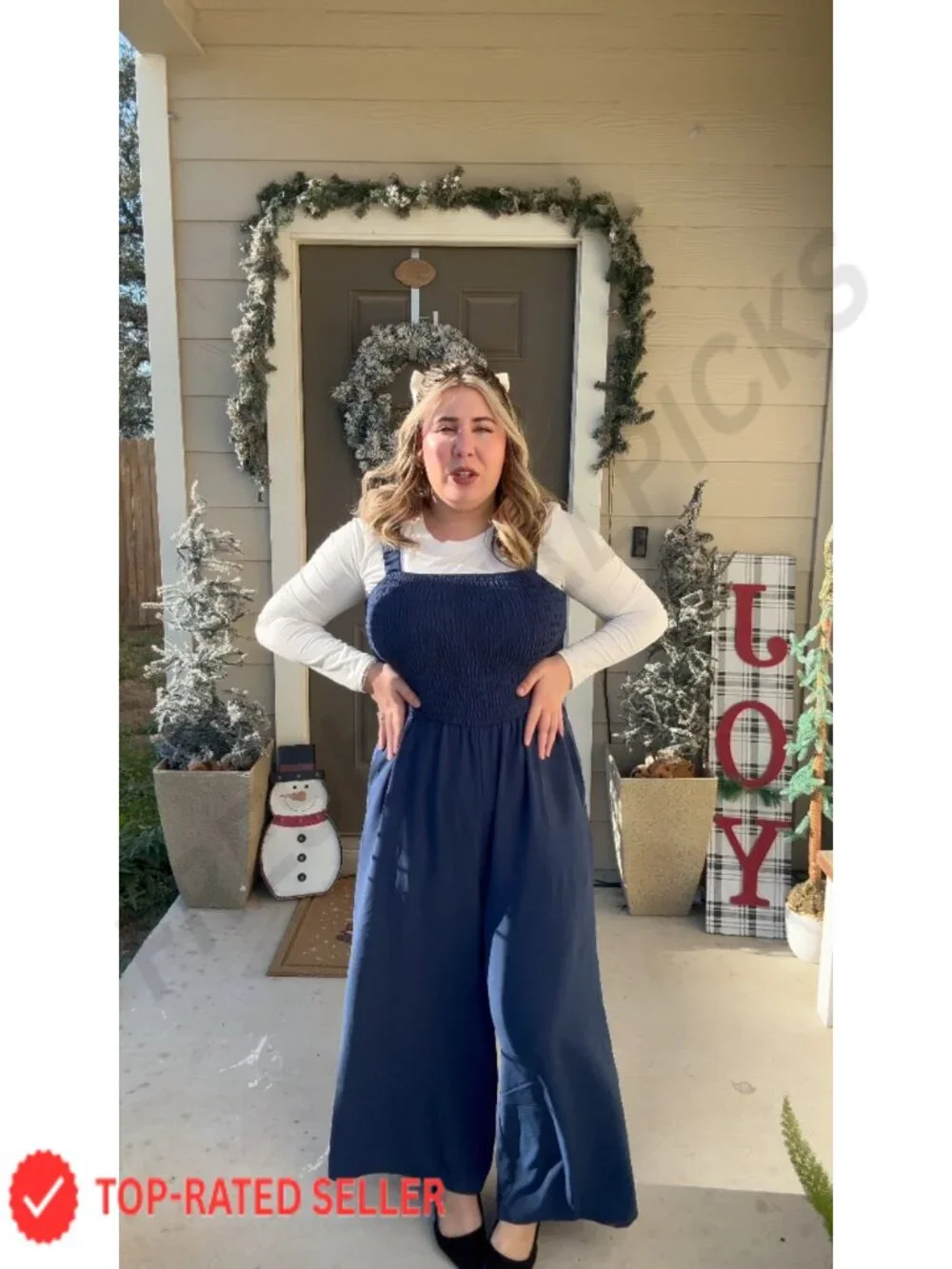 Women's Sleeveless Wide Leg Jumpsuit Romper with Pockets